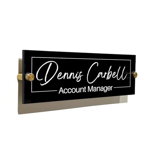 BLACK Wall Sign Name Plate - Door Name Plate Office Gifts Executive Sign Wall Name Plate Graduation or Promotion Gift Christmas Gift Thanksgiving Gift New Year Gift