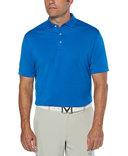 Callaway Men's Golf Short Sleeve Solid Ottoman Polo Shirt, Magnetic Blue, X-Large