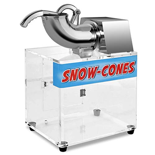 COSTWAY Electric Stainless Steel Ice Shaver Machine Crusher Snow Cone Maker, 440lbs/hr, 200W, 440LBS, Silver