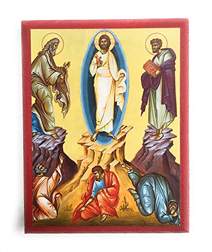 Wooden Byzantine Orthodox Christian Icon The Transfiguration of Jesus Christ on Mt. Tabor (3.5" x 4.5")