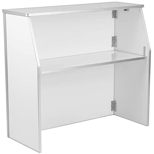 Flash Furniture Amara 4' White Laminate Foldable Bar - Portable Event Bar