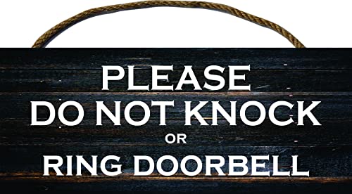 Please Do Not Knock or Ring Doorbell. Wooden Do Not Disturb Door Sign 5"x12"