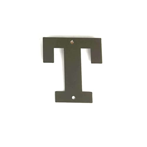 Steel Metal Letters and Numbers A through Z and 0 through 9 Height Four to Twelve Inches Tall (Four Inches Tall, T, Bronze Charcoal)