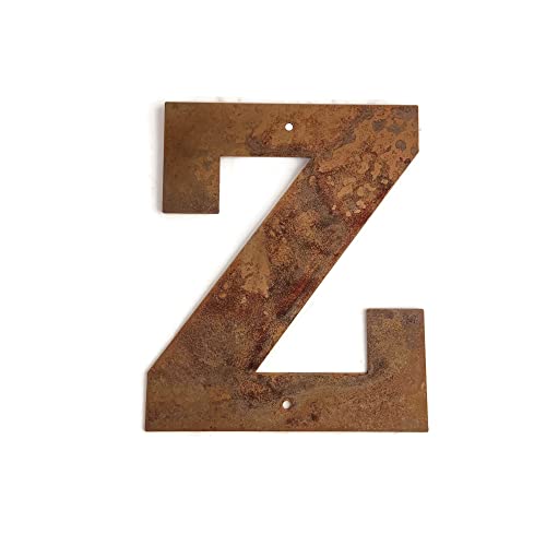 Steel Metal Letters and Numbers A through Z and 0 through 9 Height Four to Twelve Inches Tall (Eight Inches Tall, Z, Naturally Rusted)