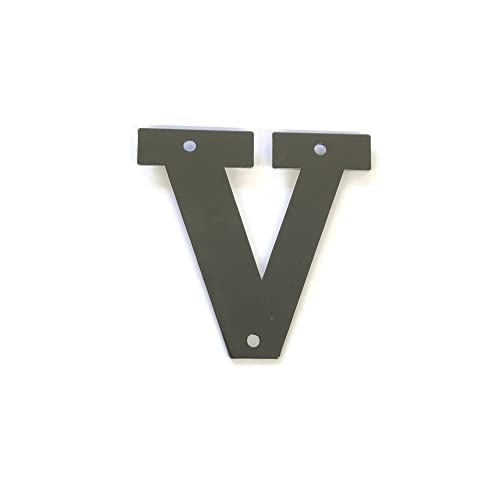 Steel Metal Letters and Numbers A through Z and 0 through 9 Height Four to Twelve Inches Tall (Four Inches Tall, V, Bronze Charcoal)