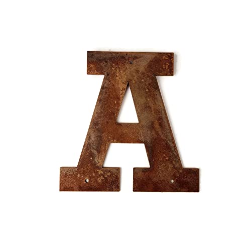 Steel Metal Letters and Numbers A through Z and 0 through 9 Height Four to Twelve Inches Tall (Eight Inches Tall, A, Naturally Rusted)