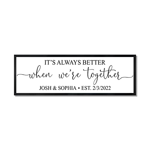 Master bedroom wall decor over the bed-it's always better when we're together-sign-bedroom signs above bed-wedding gift for couple-bridal shower gift-wall decor bedroom