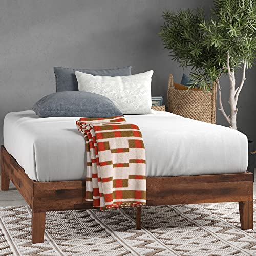 Zinus Marissa 12 Inch Deluxe Wood Platform Bed / No Box Spring Needed / Wood Slat Support / Antique Espresso Finish, Twin