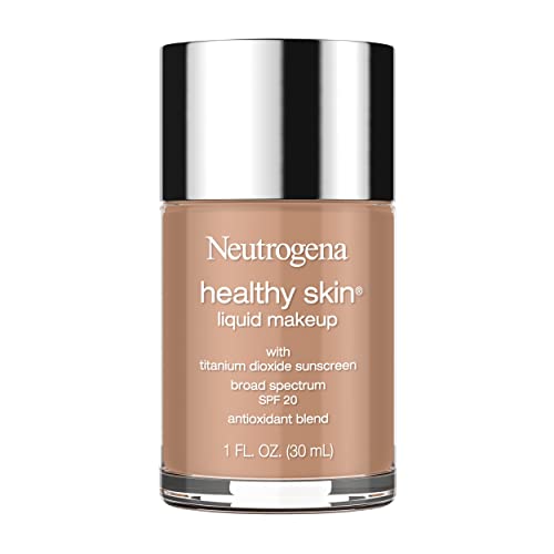 Neutrogena Healthy Skin Liquid Makeup Foundation, Broad Spectrum SPF 20 Sunscreen, Lightweight & Flawless Coverage Foundation with Antioxidant Vitamin E & Feverfew, 135 Chestnut, 1 fl. oz