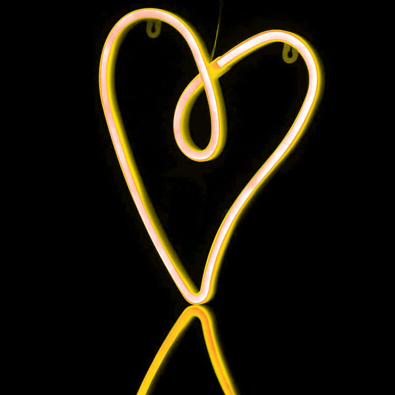 Neon Sign, Cat Neon Sign LED Neon Light Night Lamp USB Battery Powered Led Neon Light Sign (Heart, Warm White)