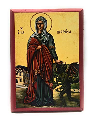 Wooden Orthodox Christian Icon Saint the Great Martyr Marina (4.5" x 6.5")