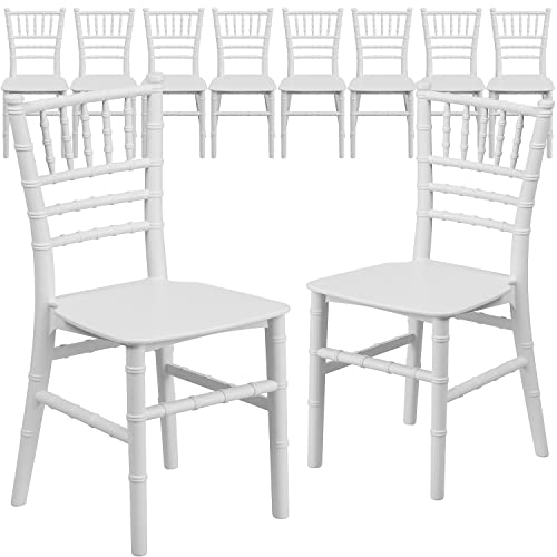 Flash Furniture Hercules Series Children's Resin Event Chairs, Commercial/Residential All Occasion Chairs for Kids, 330 lb. Static Weight Capacity, Set of 10, White