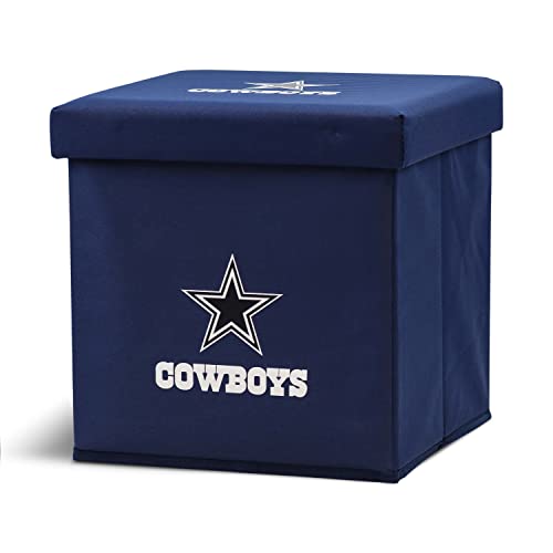 Franklin Sports NFL Dallas Cowboys Storage Ottoman with Detachable Lid 14 x 14 x 14 - Inch