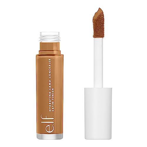 e.l.f., Hydrating Camo Concealer, Lightweight, Full Coverage, Long Lasting, Conceals, Corrects, Covers, Hydrates, Highlights, Deep Chestnut, Satin Finish, 25 Shades, All-Day Wear, 0.20 Fl Oz