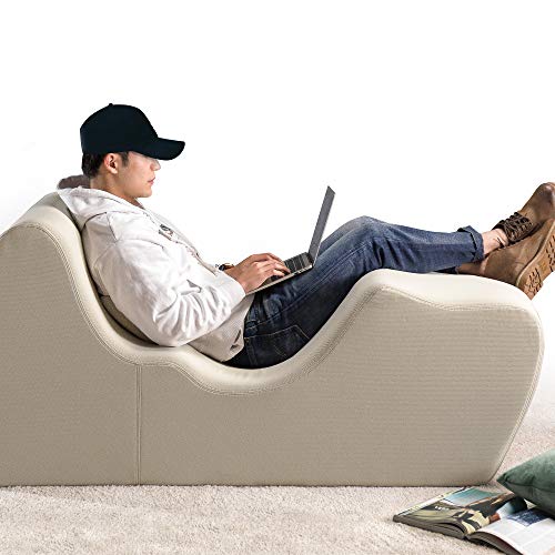 ZINUS Lotus Zero Gravity Chaise Lounger / Foam Recliner for Living Room / Ergonomic Positioning for Better Relaxation / Pillow Included / No Assembly