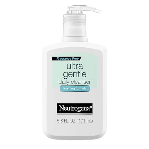 Neutrogena Fragrance Free Ultra Gentle Foaming Daily Cleanser, Hydrating Face Wash for Sensitive Skin, Removes Makeup & Gently Cleanses Without Over Drying, Hypoallergenic, 5.8 fl. oz