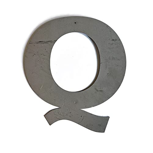 Steel Metal Letters and Numbers A through Z and 0 through 9 Height Four to Twelve Inches Tall (Twelve Inches Tall, Q, Raw, Unfinished Steel)