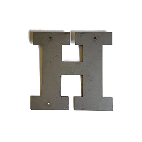 Steel Metal Letters and Numbers A through Z and 0 through 9 Height Four to Twelve Inches Tall (Eight Inches Tall, H, Raw, Unfinished Steel)