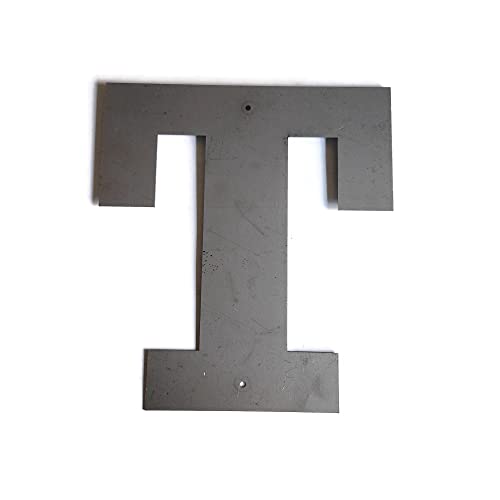 Steel Metal Letters and Numbers A through Z and 0 through 9 Height Four to Twelve Inches Tall (Twelve Inches Tall, T, Raw, Unfinished Steel)