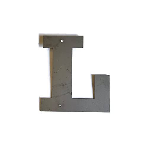 Steel Metal Letters and Numbers A through Z and 0 through 9 Height Four to Twelve Inches Tall (Eight Inches Tall, L, Raw, Unfinished Steel)