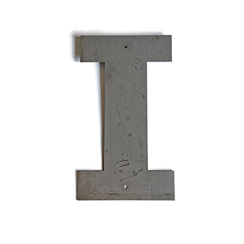 Steel Metal Letters and Numbers A through Z and 0 through 9 Height Four to Twelve Inches Tall (Twelve Inches Tall, I, Raw, Unfinished Steel)