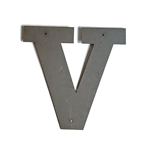 Steel Metal Letters and Numbers A through Z and 0 through 9 Height Four to Twelve Inches Tall (Twelve Inches Tall, V, Raw, Unfinished Steel)