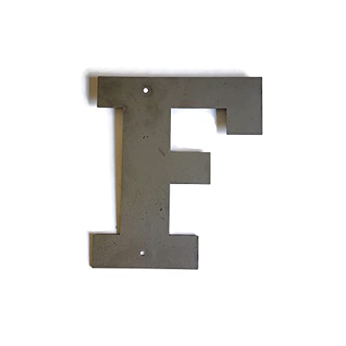 Steel Metal Letters and Numbers A through Z and 0 through 9 Height Four to Twelve Inches Tall (Eight Inches Tall, F, Raw, Unfinished Steel)