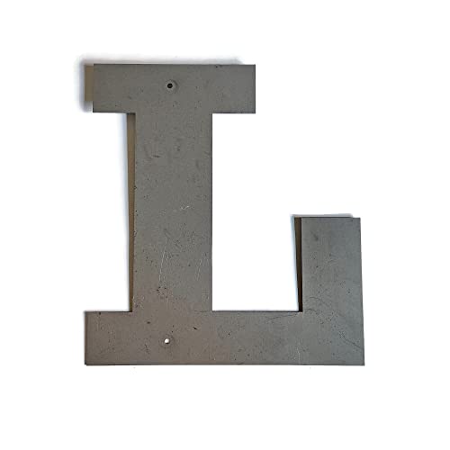 Steel Metal Letters and Numbers A through Z and 0 through 9 Height Four to Twelve Inches Tall (Twelve Inches Tall, L, Raw, Unfinished Steel)