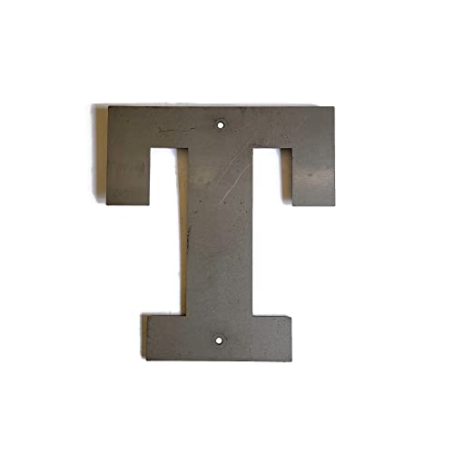 Steel Metal Letters and Numbers A through Z and 0 through 9 Height Four to Twelve Inches Tall (Eight Inches Tall, T, Raw, Unfinished Steel)