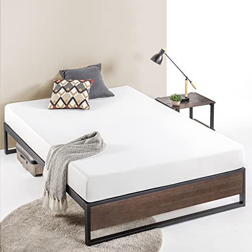 ZINUS GOOD DESIGN Award Winner Suzanne 14 Inch Bamboo and Metal Platforma Bed Frame / No Box Spring Needed / Wood Slat Support, Grey Wash, Full