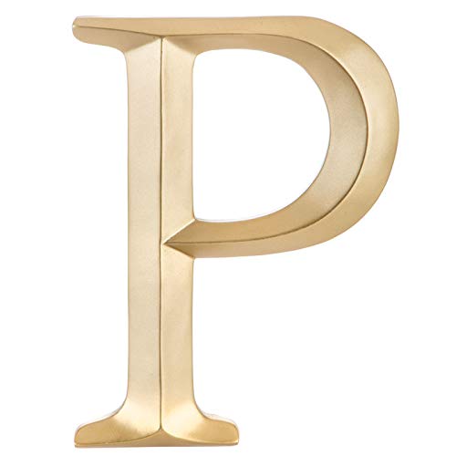 Large 12" Hand Painted Gold Letter Wall Decor Monogram Initial (P)