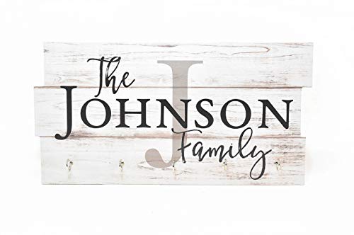 Personalized Printed Wood Family Name Key Holder 8x16