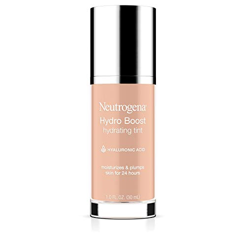 Neutrogena Hydro Boost Hydrating Tint with Hyaluronic Acid, Lightweight Water Gel Formula, Moisturizing, Oil-Free & Non-Comedogenic Liquid Foundation Makeup, 20 Natural Ivory, 1.0 fl. oz