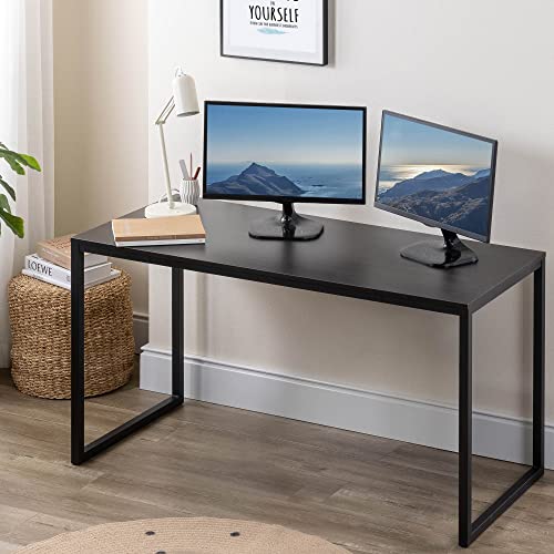 ZINUS Jennifer 55 Inch Black Frame Desk, Computer Workstation, Office Desk, Easy Assembly, Deep Espresso