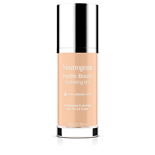 Neutrogena Hydro Boost Hydrating Tint with Hyaluronic Acid, Lightweight Water Gel Formula, Moisturizing, Oil-Free & Non-Comedogenic Liquid Foundation Makeup, 10 Classic Ivory, 1.0 fl. oz