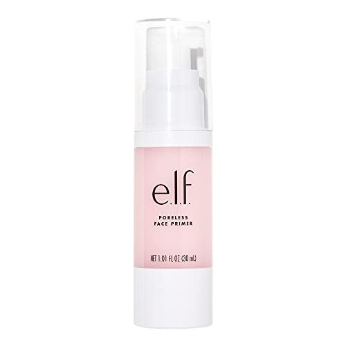 e.l.f., Poreless Face Primer - Large, Silky, Skin-Perfecting, Lightweight, Long Lasting, Absorbs Quickly, Smooths, Preps, Creates Flawless Base, Infused with Tea Tree and Vitamins A & E, 1.01 Fl Oz