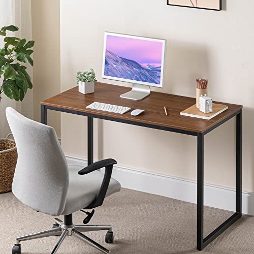 ZINUS Jennifer 47 Inch Black Frame Desk / Computer Workstation / Office Desk / Easy Assembly, Brown