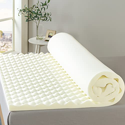 ZINUS 2 Inch Copper Cooling Memory Foam Mattress Topper With Airflow Design, Full, White