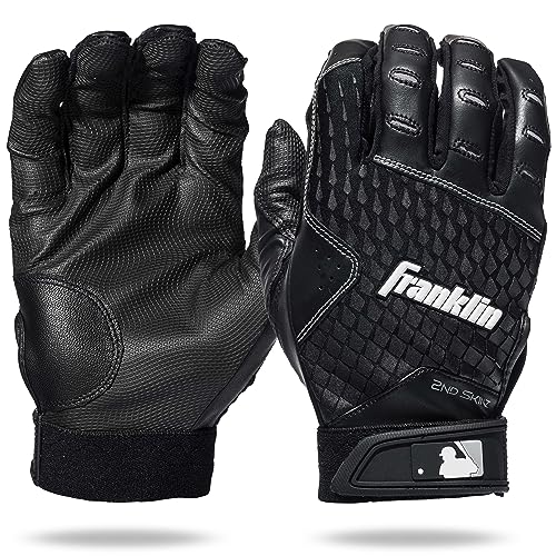 Franklin Sports 2nd-Skinz® Batting Gloves Black/Black Youth Medium