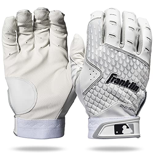 Franklin Sports 2nd-Skinz Batting Gloves - White/White - Adult Small