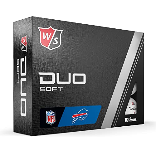 WILSON Staff 2023 Duo Soft NFL Golf Balls - 12 Balls, White, Buffalo Bills