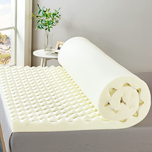 ZINUS 3 Inch Copper Cooling Memory Foam Mattress Topper with Airflow Design, King White