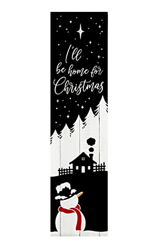 Twisted R Design I'll Be Home for Christmas Sign - Unique Vertical Christmas Decor Wooden Sign, 24" Hanging/Standing Farmhouse Christmas Decor, Directly Printed Cozy Christmas Home Decoration, 2ft