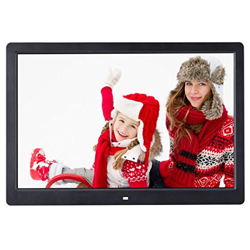 Costway 15 inch Digital Photo Frame IPS LCD Screen Calendar Clock Function MP3 Photo Video with Remote Control