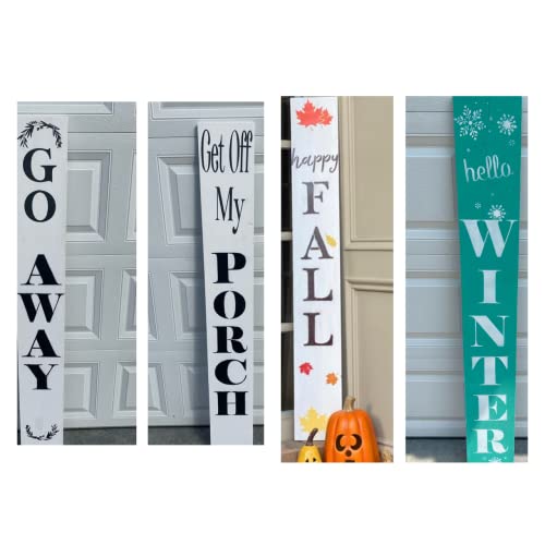 Reversible Porch Sign Happy Halloween 5 Foot Tall Holiday Double Sided Gift Mom Housewarming CUSTOMIZABLE Handmade Porch Sign Happy Fall Y'all Merry Christmas