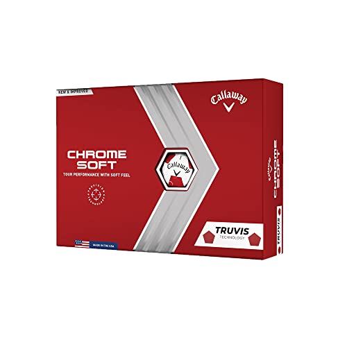 Callaway Golf 2022 Chrome Soft Golf Balls, White/Red Truvis