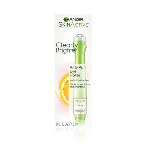 Garnier SkinActive Clearly Brighter Anti-Puff Eye Roller, 0.5 Fl Oz (15mL), 1 Count (Packaging May Vary)