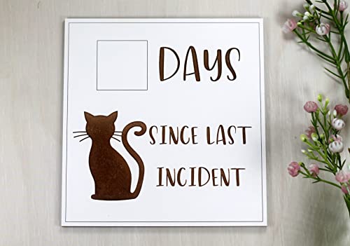 Funny Whiteboard Sign, Days Since Last Incident (Cat)