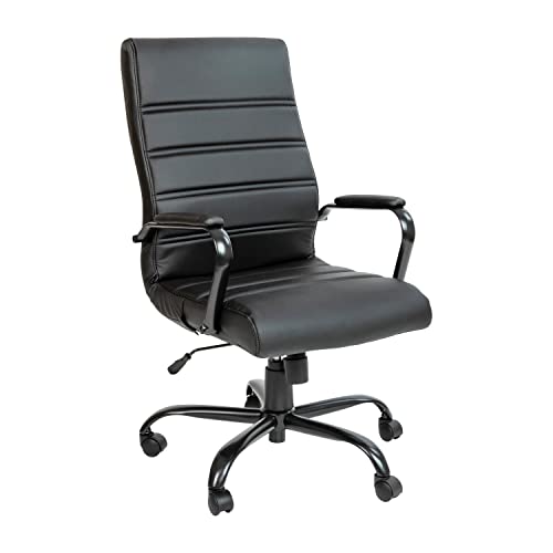 Flash Furniture Whitney High Back Desk Chair - Black LeatherSoft Executive Swivel Office Chair with Black Frame - Swivel Arm Chair