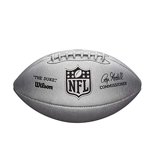 Wilson The Duke NFL Metallic Edition Football - Official Size, Silver